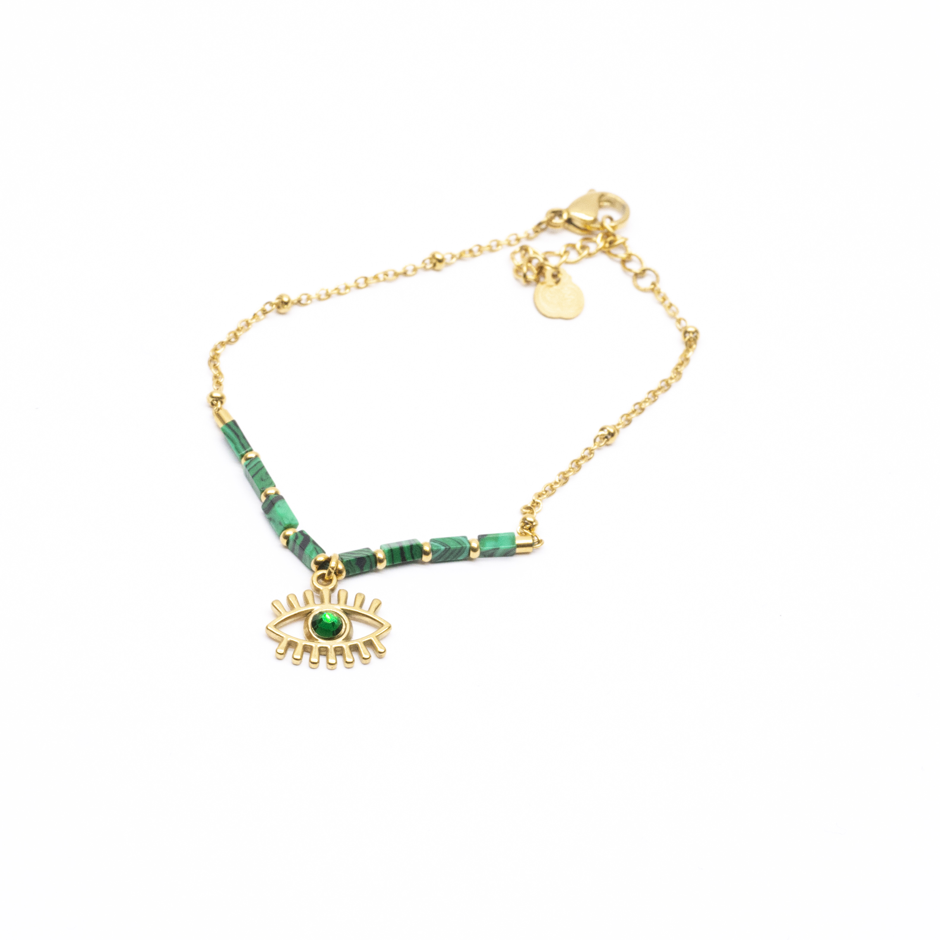 Pulsera malaquita con ojo